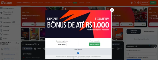 Bônus Betano de até R$ 1.000,00